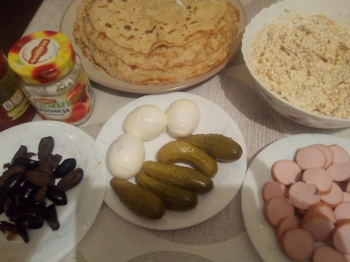 Соленый торт из блинов на Новогодний стол Соленый торт из блинов на Новогодний стол