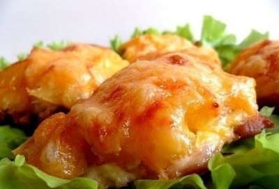 Курица, запеченная с ананасами и сыром Курица, запеченная с ананасами и сыром