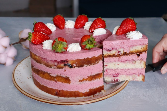 Сказочно КРАСИВЫЙ и ВКУСНЫЙ Ягодный ТОРТ - БЕСПОДОБНЫЙ Домашний торт который получится у КАЖДОГО!