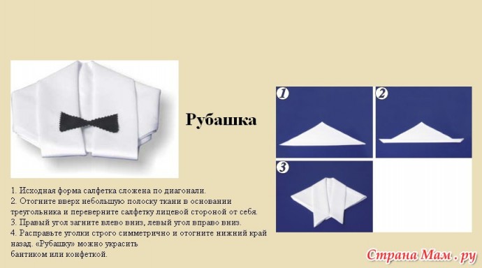Учимся красиво складывать салфетки на праздничный стол Учимся красиво складывать салфетки на праздничный стол