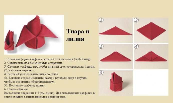 Учимся красиво складывать салфетки на праздничный стол Учимся красиво складывать салфетки на праздничный стол