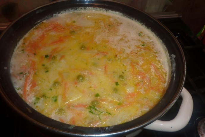 Сырно-гороховый суп "Солнышко"