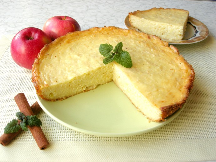 Творожная ЗАПЕКАНКА с Яблоками и БЕЗ Муки. Творожная ЗАПЕКАНКА с Яблоками и БЕЗ Муки.