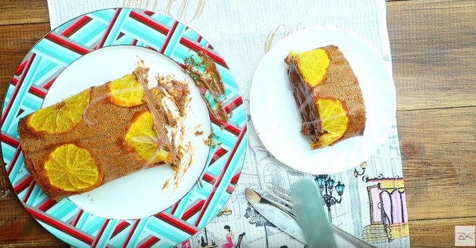 Апельсиновый рулет + шоколадная паста - вкус Нового года) Апельсиновый рулет + шоколадная паста - вкус Нового года)