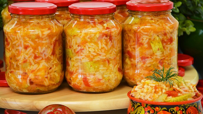 Кабачки с рисом на зиму. Три в одном: салат, закуска и гарнир. Зимой всегда выручает! Кабачки с рисом на зиму. Три в одном: салат, закуска и гарнир. Зимой всегда выручает!